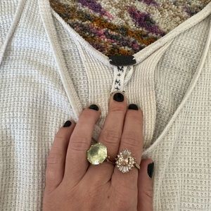 Free people waffle knit cream flowy tank top medium